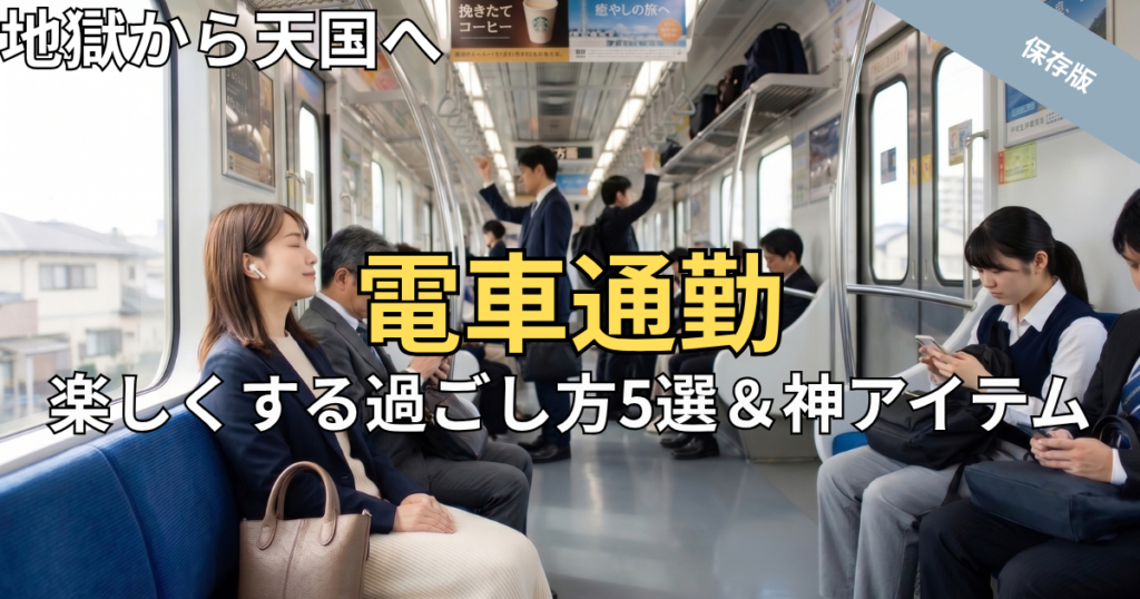 【地獄から天国へ】電車通勤1時間半がきつい！劇的に楽しくする過ごし方5選＆神アイテム