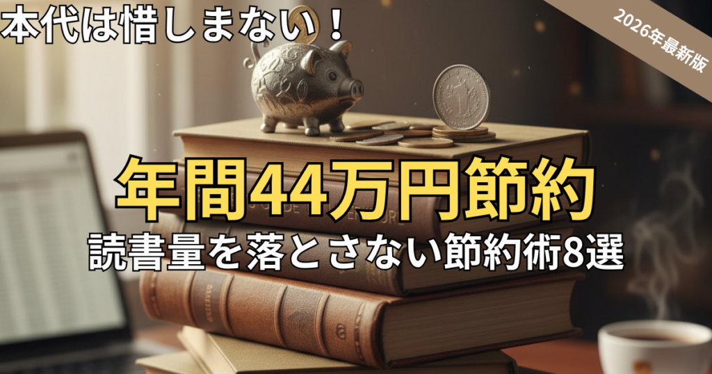 【年間44万円節約】本代は惜しまない！出費を抑える読書節約術8選