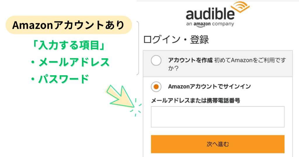 オーディブルの登録方法