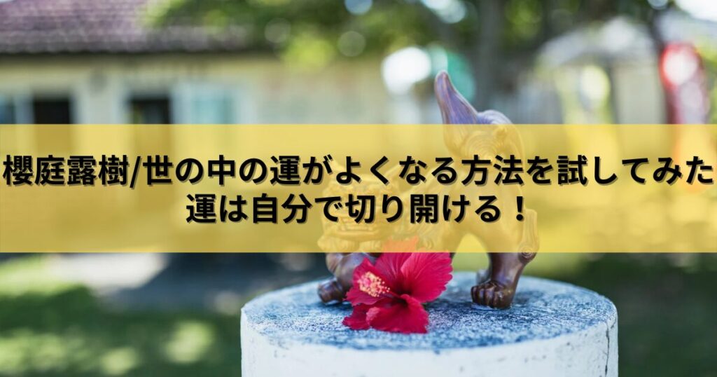 【書評】櫻庭露樹『世の中の運がよくなる方法を試してみた』運を味方につけて人生を切り開く！